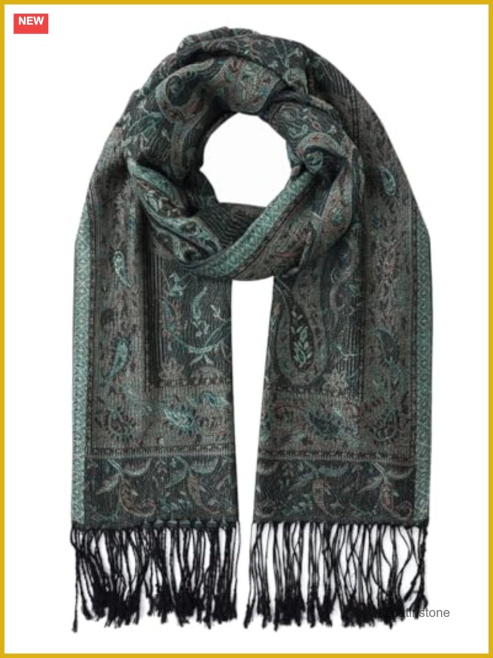 Soft Silky Pashmina Rave Scarf Paisley Shawl Wrap With Fringes